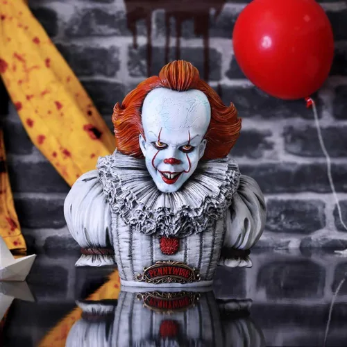 Vista 9 de Nemesis Now Busto Pennywise con licencia oficial de IT Capítulo 2, blanco, 11.8 in