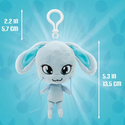 Vista 3 de Miraculous Ladybug Kwami - Llaveros de mochila Lifesize de 5 pulgadas, juguetes de clip de Fluff The Rabbit - Accesorios portátiles de mariquita