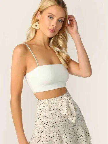 Vista 4 de Verdusa Camiseta corta sin mangas con tirantes delgados para mujer