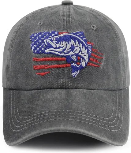 Vista 7 de Sombreros bordados con bandera estadounidense para hombres y mujeres, divertidas gorras de béisbol ajustables para caza al aire libre