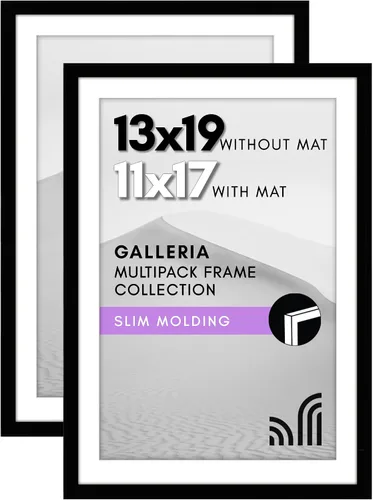 Vista 10 de Americanflat Portarretratos de 5 x 7 pulgadas con plexiglás pulido, juego de 2 unidades, para uso como marco de 4 x 6 con paspartú o para fotos de 5