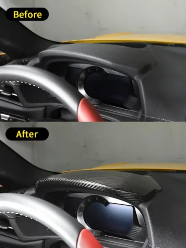 Vista 2 de Accesorios de fibra de carbono real para interiores, control central, cubierta de panel de protección decorativa para Toyota Supra GR A90 A91 MK5