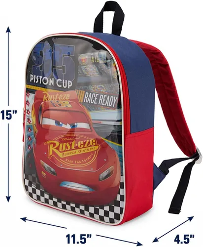 Vista 4 de Disney Cars - Mochila escolar para niños Carros azul