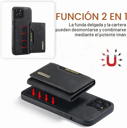 Vista 5 de Fundas de cuero tipo cartera para teléfono compatibles con iPhone 14 Pro Max con tarjetero para hombres de 6.7 pulgadas, contraportada desmontable 2
