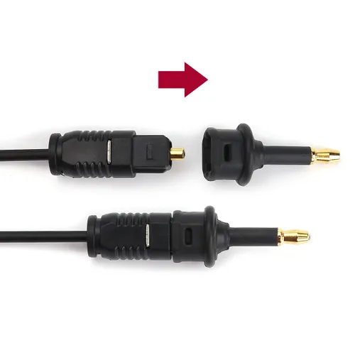 Vista 6 de MOBOREST Toslink de fibra óptica digital a conector de 0.138 in (Mini Toslink) Adaptador de enchufe óptico digital para audio (paquete de 2)