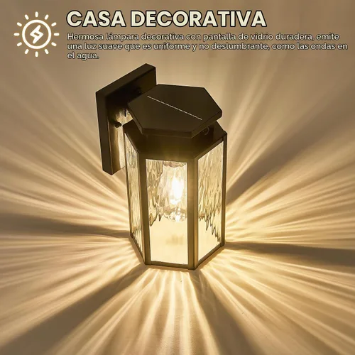 Vista 5 de Paquete de 2 lámparas solares de pared para exteriores, con sensor de movimiento, apliques de pared exterior del atardecer al amanecer, accesorios