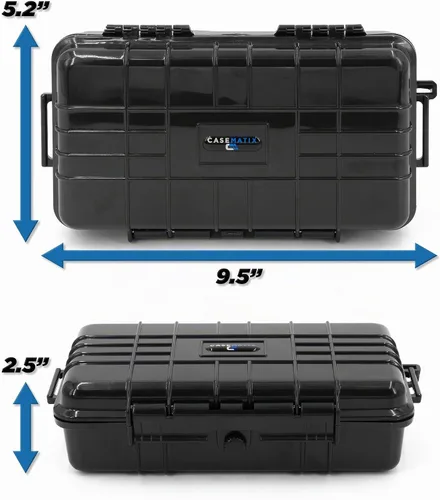 Vista 3 de CASEMATIX Estuche rígido pequeño impermeable de 9.5 pulgadas con espuma personalizable para electrónica portátil, herramientas y accesorios, funda