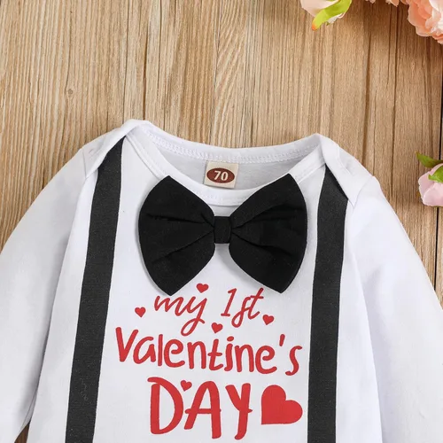 Vista 9 de My 1St Valentines - Conjunto de ropa para bebé recién nacido, conjunto de pantalones, lindo sombrero de 0 a 18 meses