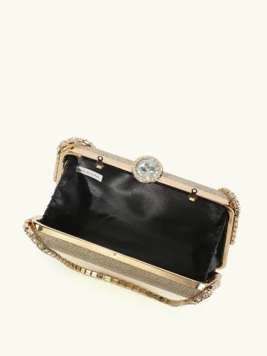 Vista 5 de BWKUNOLF Bolso de noche para mujer, bolso de mano brillante para boda, fiesta de noche, bolso de mano con cadena, bolso cruzado