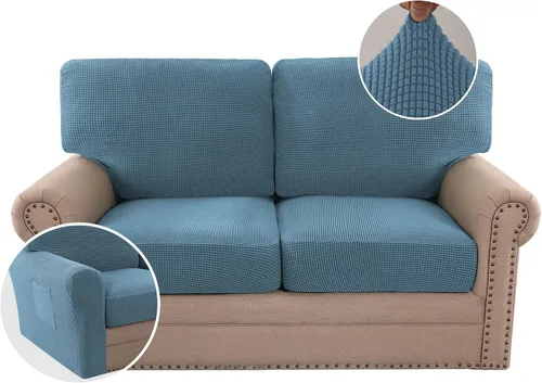 Vista 36 de H.VERSAILTEX Fundas elásticas para sillas de varias piezas, fundas para cojines ajustables para asiento y respaldo