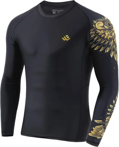 Vista 6 de Wildbreath Camiseta de compresión UPF 50+ para hombre, manga larga, protección solar UV, secado rápido, ajuste de rendimiento