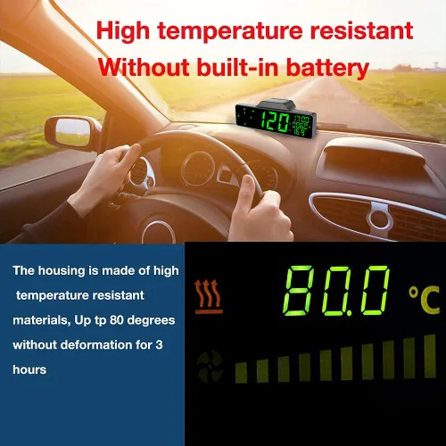 Vista 5 de KINGNEED C3090 - Velocímetro digital universal para coche HUD Head Up Display con pantalla grande, GPS, brújula, visualización del voltaje
