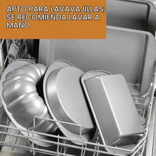 Vista 7 de Farberware Molde desmontable redondo antiadherente para hornear de 9 pulgadas, gris