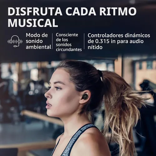 Vista 4 de HyperX Cirro Buds Pro - Auriculares inalámbricos verdaderos, cancelación activa de ruido, ANC, modo de sonido ambiental, baja latencia, Bluetooth