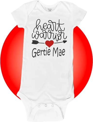 Vista 6 de Regalos de guerrero del corazón - Body personalizado 100% algodón - Talla unisex - Negro o blanco disponible - Ropa de bebé CHD