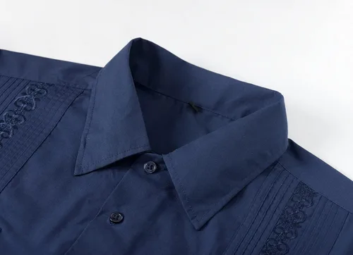 Vista 5 de MAXJON Camisas de guayabera para hombre, camisas cubanas de manga corta