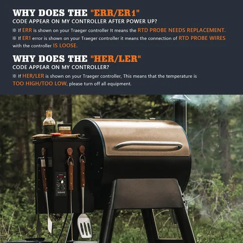Vista 4 de Kit de termostato digital, piezas de repuesto compatibles con parrillas de pellets Traeger, termómetro digital Pro Controller, con sensor