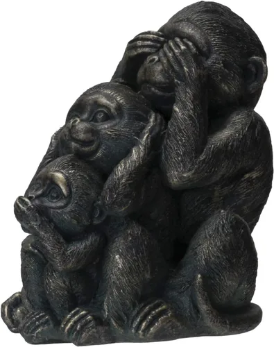 Vista 5 de Pacific Giftware Stacked See No Evil Hear No Evil Speak No Evil Monkeys - Figura de tótem para decoración del hogar y el jardín