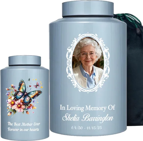 Vista 8 de Urna de cremación para cenizas, urna decorativa grande para adultos, humanos, hombres, mujeres, cenizas de hasta 220 libras, urna funeraria