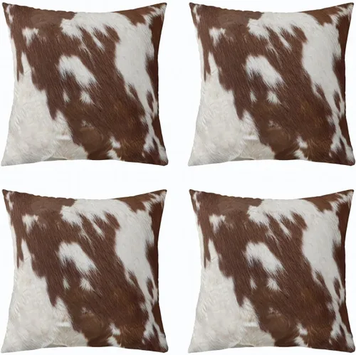 Vista 34 de Juego de 4 fundas de almohada con estampado de piel de vaca de 16 x 16 pulgadas, fundas de cojín de piel de vaca para sala de estar, dormitorio