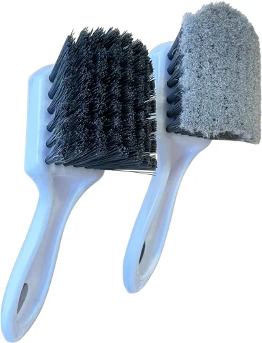 Vista 3 de Cepillo de mango corto para ruedas y neumáticos Cepillo de lavado de automóviles para detalles automáticos Cepillo de limpieza profunda