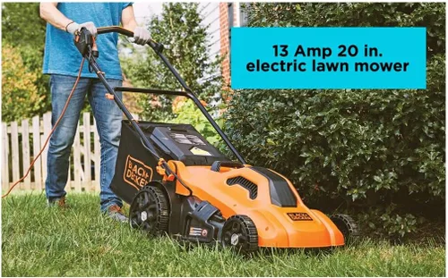 Vista 16 de BLACK+DECKER Cortacésped eléctrico con cable, 13 amperios, plataforma de corte de 20 pulgadas, ajuste de altura de 6 ajustes, almacenamiento