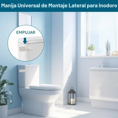Vista 2 de Kit de repuesto de manija de inodoro de metal universal de montaje lateral compatible con American Standard/Mansfield/Gerber/TOTO/Kohler inodoro