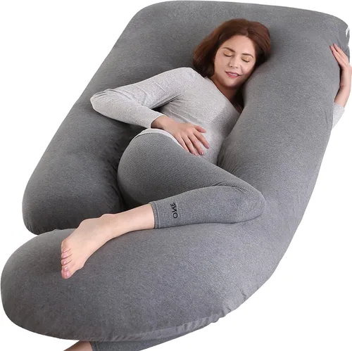 Vista 16 de BATTOP Almohada de embarazo para dormir, almohada de maternidad de cuerpo completo con funda extraíble lavable, soporte para espalda, caderas
