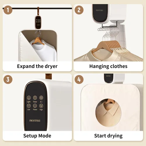 Vista 8 de Secadoras de ropa portátiles para apartamentos de lavandería, mini secadora más rápida sin instalación para ropa, secadora eléctrica compacta