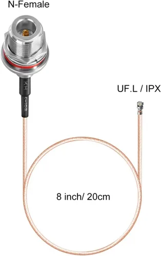 Vista 5 de Impermeable 5.8dBi Meshtastic Lora 915MHz nodo/repetidores/módulo dispositivos antena de fibra de vidrio (color negro) con conector macho N y cable