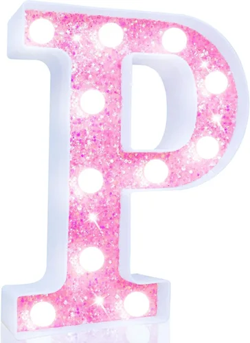 Vista 20 de Pooqla Luces de números de marquesina, números de luz rosa para niñas de 10.º cumpleaños, funciona con pilas, luz nocturna de número con purpurina