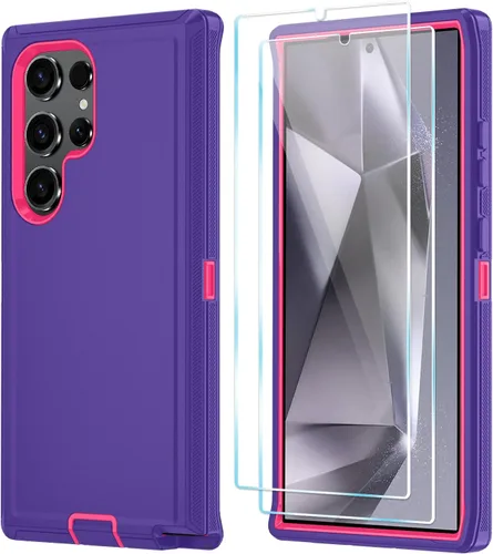 Vista 29 de ONOLA Funda compatible con Samsung Galaxy S24 Ultra con protector de pantalla HD, resistente a los golpes y a las caídas, funda de 3 capas