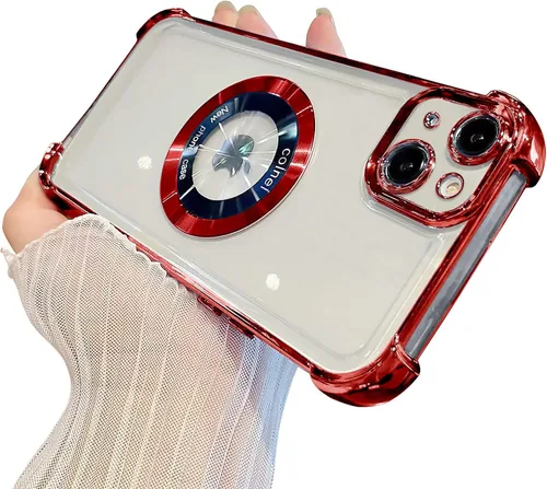 Vista 21 de Funda magnética transparente para iPhone 11, funda de lujo con cuatro esquinas brillantes, protección a prueba de golpes de grado militar