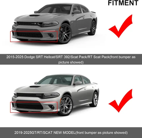 Vista 3 de Protector divisor de labios para parachoques delantero de repuesto para Dodge Charger Scat Pack/SRT modelos 2015-2024 2025 y GT/RT/SCAT modelos