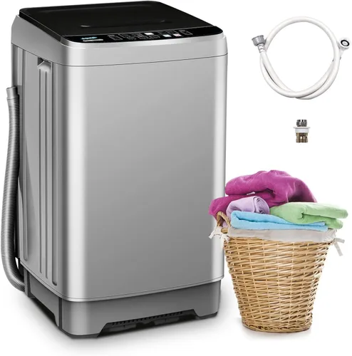 Vista 11 de Lavadora portátil, lavadora portátil completamente automática de 17.7 libras, lavadora pequeña, 10 programas de lavado, temporizador de 24 horas