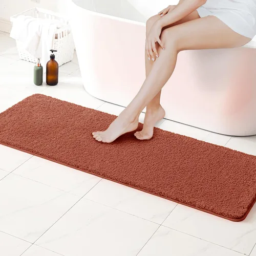 Vista 118 de MIULEE Alfombras de baño negras, suaves y pequeñas, absorbentes, antideslizantes, de secado rápido, esponjosas, para baño, bañera y duchas, lavables