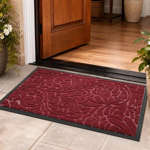 Vista 25 de Yimobra Tapete para puerta de entrada exterior, 29.5 x 17 pulgadas, impermeable, resistente, para puerta delantera, tapete antideslizante resistente