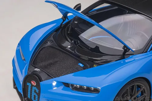 Vista 12 de Autoart 2019 Bugatti Chiron Sport French Racing Blue y Carbon 1/18 Model Car