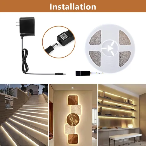 Vista 6 de Wefomey - Tiras de luces LED blancas, 100 pies de cinta de luz LED regulable y brillante de 24V con control remoto y aplicación, 2700K-6500K, 1440