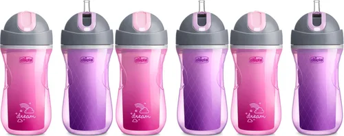 Vista 17 de Chicco Vaso con Pajita Abatible de 9 onzas Vaso Entrenador Aislado para Niños Pequeños con Pajita de Silicona Suave Sin Derrames Fácil