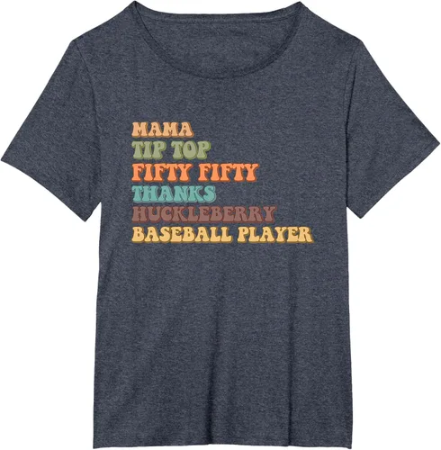 Vista 56 de Mama Tip-Top Fifty Fifty Thanks Huckleberry - Camiseta de béisbol, Negro