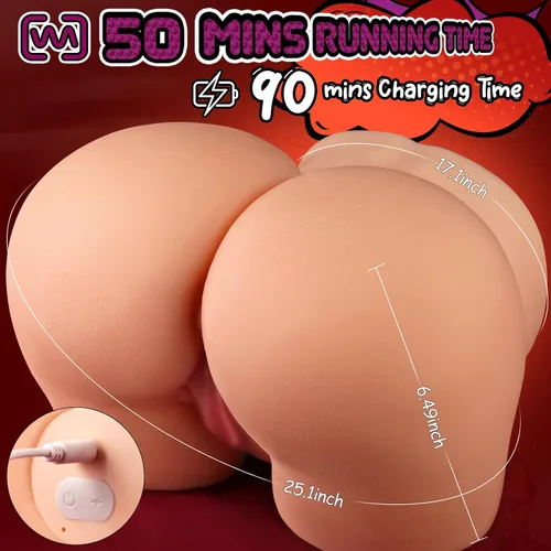 Vista 6 de BIG SHOCKED Muñeca Sexual Juguetes Sexuales Masculinos, 9.8 Libras Trasero Voluptuoso Vórtice Más Fuerte 5 Succiones y 8 Vibraciones Coño