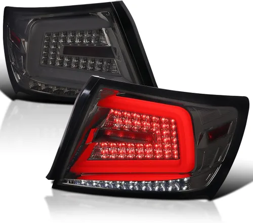 Vista 11 de SPEC-D TUNING Luces traseras secuenciales negras con barra LED blanca compatibles con Subaru Impreza/Impreza WRX 2008-2011, conjunto de par
