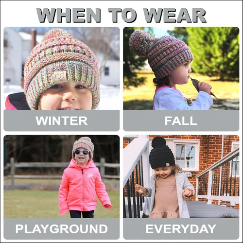 Vista 3 de Funky Junque Gorro de invierno con pompón de punto trenzado para niños