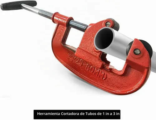 Vista 2 de QWORK Herramienta profesional para cortar tubos de 1-3 pulgadas, ideal para proyectos de plomería, automoción y construcción