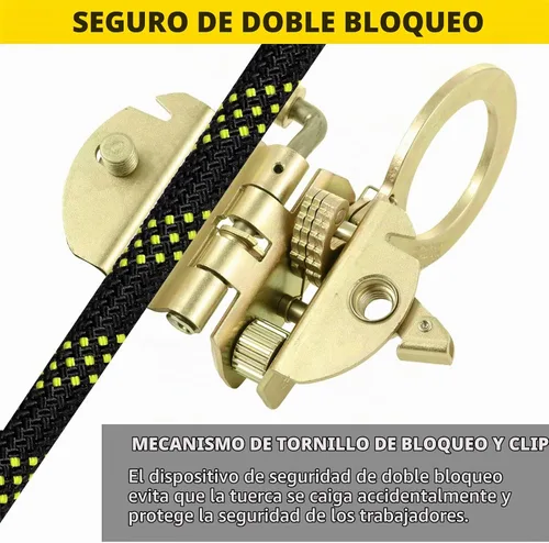 Vista 4 de TRSMIMA Cuerda Grab Protección contra Caídas – Agarres de cuerda de doble bloqueo automático utilizados con cuerda de 5/8 pulgadas característica