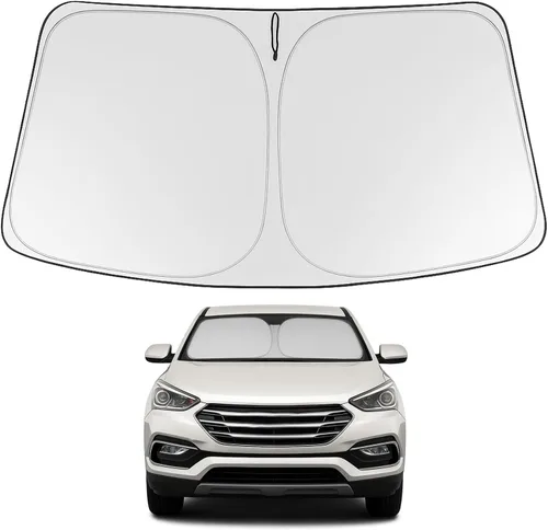 Vista 197 de Proadsy Parasol para parabrisas Rivian R1S 2022-2025 2026 de 4 capas plegable, protector de parasol frontal que bloquea los rayos UV, mantiene