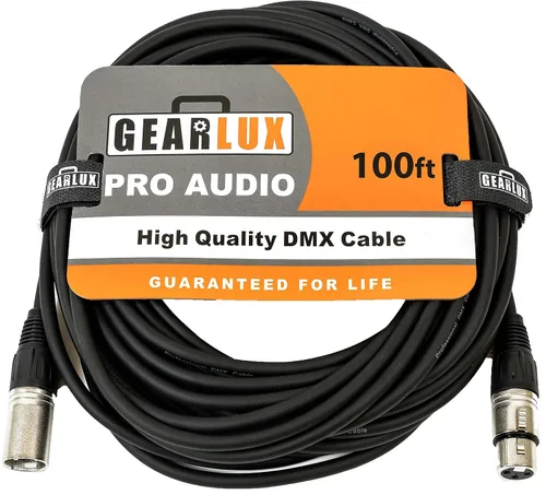 Vista 8 de Gearlux Cable DMX, 3 pines, macho a hembra, 3.2 pies - paquete de 10