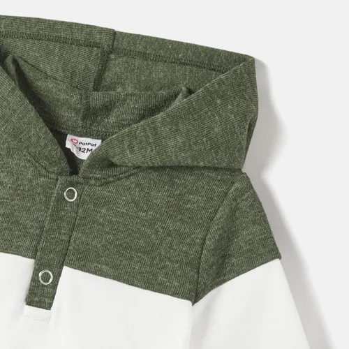 Vista 2 de PATPAT Conjuntos familiares a juego para mamá y yo, vestido floral a juego de manga larga con bloques de color, conjunto de sudadera con cinturón