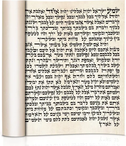 Vista 4 de SURI Pergamino de mezuzah Kosher para puerta, 3 pulgadas manuscrito Klaf por Certified Sofer Stam, fabricado en Israel, se adapta a funda de mezuzá